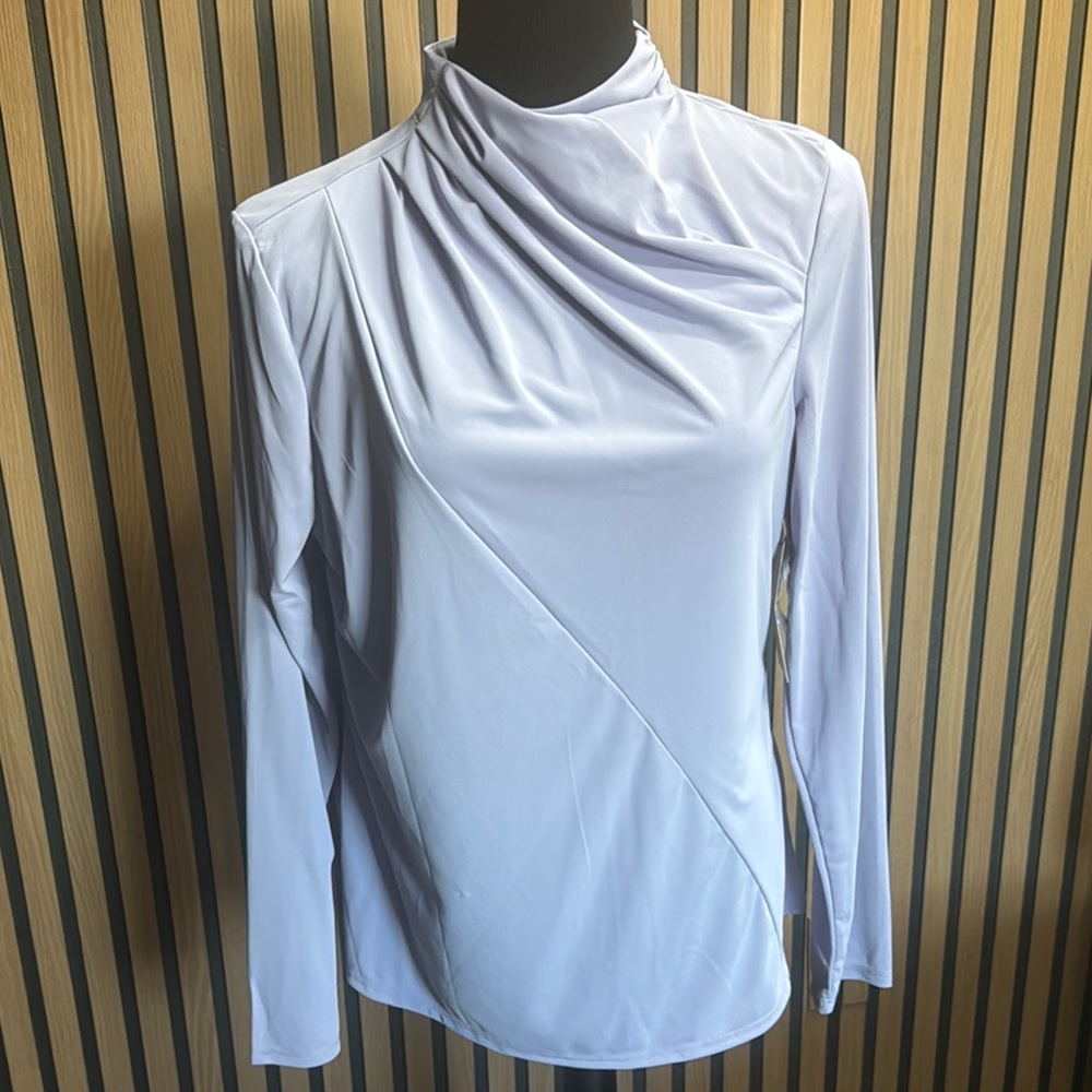 Worthington Purple Asymmetrical Ruched Blouse
